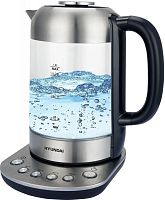 Чайник электрический Hyundai HYK-G8407 1.8л. 2200Вт черный/прозрачный корпус: стекло | код 2006657 | HYUNDAI