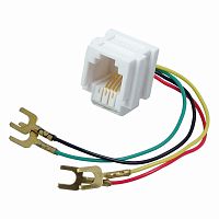 Rexant Модуль Keystone Jack RJ-12(6P4C), UTP неэкранированный, категория 3, c отводами 82мм | код 05-1111 | REXANT