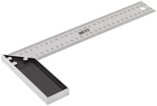Угольник столярный, рифленая шкала, алюминиевое основание 300 мм | код 19462 | FIT фото 2