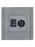 FORTE&PIANO Розетка двойная TV+RJ45 кат.5E FP536 сталь IEK | код FP-AK20-1-K46 | IEK