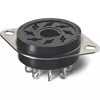 Разъем штепсельный 8-штырьков для реле 60.12, таймера 88.12, под пайку, монтажный фланец | код 90,12 | FINDER