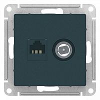 Розетка TV+RJ45 Cat.5 ATLASDESIGN, оконечная, изумруд | код. ATN000889 | Schneider Electric