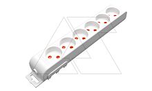 Ri-tech - Колодка розеточная 6x2P, со шторками, белый | код 001-175-690001-00-00 | Mutlusan