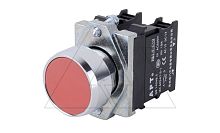 Кнопка плоская PB1S, красная, без фиксации, без подсветки, 1NC, 6A 230VAC/24VDC, 22mm, IP65 | код PB1S-01/r | АРТ