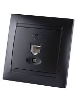 Розетка телефонная RJ11 графит Лама TDM | код SQ1815-0615 | TDM