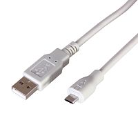 Кабель USB (шт. micro USB - шт. USB A) 3 метра, серый REXANT | код 18-1166 | REXANT