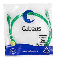 Cabeus PC-UTP-RJ45-Cat.6-3m-GN-LSZH Патч-корд U/UTP, категория 6, 2xRJ45/8p8c, неэкранированный, зеленый, LSZH, 3м | код 9964c | Cabeus