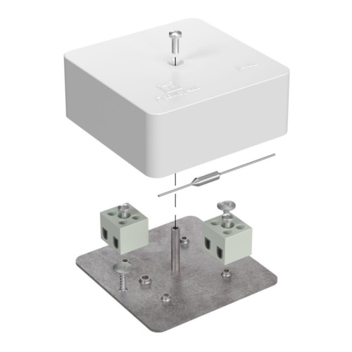 Коробка огнестойкая для кабель-канала 40-0450-FR2.5-4-П Е15-Е120 с термопредохранителем RAL9003 75х75х30 (87 шт/кор) Промрукав | код 40-0450-FR2.5-4-П | ПРОМРУКАВ