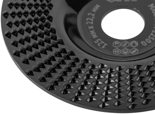 Диск обдирочный по дереву для УШМ, плоский, мелкая насечка, посадочный диаметр 22,2 мм, 125 мм | код 39533 | FIT фото 6 Диск обдирочный по дереву для УШМ, плоский, мелкая насечка, посадочный диаметр 22,2 мм, 125 мм | код 39533 | FIT фото 6