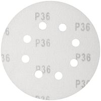 Круги шлифовальные с отверстиями (липучка), алюминий-оксидные, 125 мм, 5 шт Р 36 | код 39661 | FIT