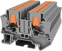TPV6-2-GY Клемма TP 1-1 проходная боковой ввод Push-in, сеч.6мм2, сер., шт | код TPV6-2-GY | SUPU