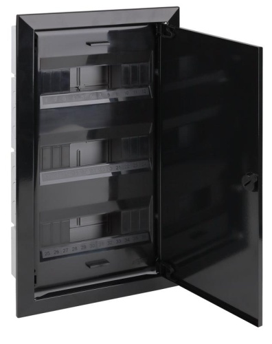 Щиток для скрытой проводки с металлической дверцей на 36 модулей черный IP40 (ЩРВ-36) | код 68136МЧ | Ruvinil Щиток для скрытой проводки с металлической дверцей на 36 модулей черный IP40 (ЩРВ-36) | код 68136МЧ | Ruvinil