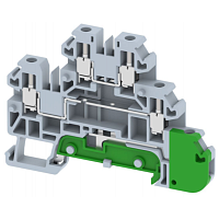 Клемма проходная винтовая 2,5 мм2, двухуровневая, с заземлением, на 5 подключений TQ2.5-2T+E-GREY | код 1202320000 | Elmex
