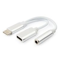 Переходник USB Cablexpert CCA-UC3.5F-02-W, USB Type-C/Jack3.5 F+ Type-C F, блистер | код CCA-UC3.5F-02-W | Cablexpert