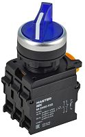 Переключатель с подсветкой на 2 положения 1NO+1NC синий MASTER IEK | код MI-SW60-11XD-3-14-2-K07 | IEK