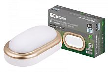 Светильник накладной LED ДПО Антарес 8Вт 4000К овал 168*100*58 мм мат.золото IP54 TDM | код SQ0354-0016 | TDM