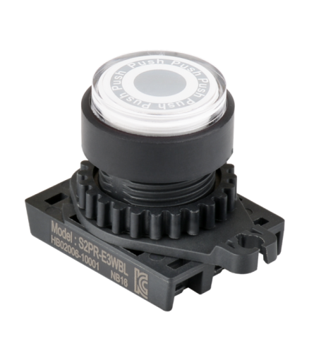 Головка кнопки S2PR-E3W, выступающая белая ?28мм с самовозвратом под подсветку, монтажное отверстие ?22/25мм | код A8026-A5550001706 | РЕЛЕ И АВТОМАТИКА Головка кнопки S2PR-E3W, выступающая белая ?28мм с самовозвратом под подсветку, монтажное отверстие ?22/25мм | код A8026-A5550001706 | РЕЛЕ И АВТОМАТИКА