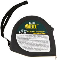 Рулетка Профи 10мх25мм калибр. лента; нейлон. покрытие; магн. крючок; эласт. корпус; двойн. стопор черн./желт. FIT 17430