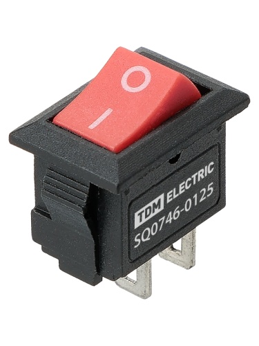 KCD11-101 250В AC/DC, 1P, 3А, (2с), ON-OFF, черный корпус, красная клавиша, Micro TDM | код SQ0746-0125 | TDM