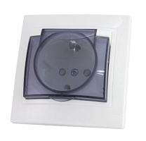 Розетка 2П+З с защ. шт. и крышкой 16А 250В IP44 белая Таймыр (пром. упак., бакелит. основание) TDM | код SQ1814-0519 | TDM