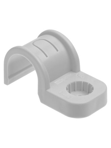 Крепеж-скоба для трубы 20 мм односторонняя для прямого монтажа (50 шт.) серая TDM | код SQ0405-6002 | TDM