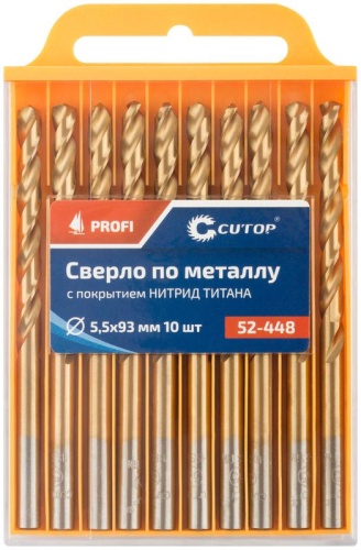 Сверло по металлу Cutop Profi с титановым покрытием, 5.5х93 мм (10 шт) | код 52-448 | FIT фото 3