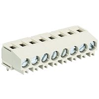 Клемма на печатную плату, подвод кабеля сверху, 2 полюса, шаг: 5,08 мм, винтовая фиксация провода, без маркировки, с изоляционной пластиной, 300V, 16А, цвет: серый, серия 8291 | код 25.163.6253.0 | Wieland