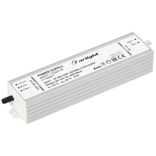Блок питания ARPV-12060-B (12V, 5.0A, 60W) (Arlight, IP67 Металл, 3 года) | код 020006(1) | Arlight Блок питания ARPV-12060-B (12V, 5.0A, 60W) (Arlight, IP67 Металл, 3 года) | код 020006(1) | Arlight