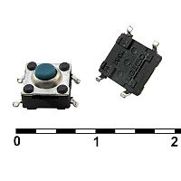 Тактовая кнопка пылевлагозащищенная RUICHI WSTP6245-250AL, 6.2х6.2х4.3 мм, OFF-ON (4Р), IP 67, 50 мА, 12 В, 50 мОм | код 81618 | Ruichi