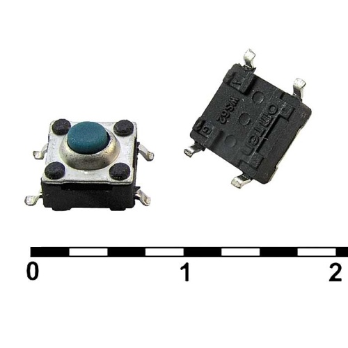 Тактовая кнопка пылевлагозащищенная RUICHI WSTP6245-250AL, 6.2х6.2х4.3 мм, OFF-ON (4Р), IP 67, 50 мА, 12 В, 50 мОм | код 81618 | Ruichi