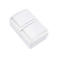 Блок горизонтальный 2 розетки INDUSTRIAL IP54 с заземлением, о/у, белый KRANZ | код KR-78-0805 | KRANZ