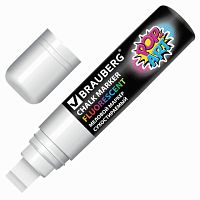 Маркер меловой BRAUBERG POP-ART, сухостираемый, для гладких поверхностей, 15мм, БЕЛЫЙ, 151537 | код 151537 | BRAUBERG