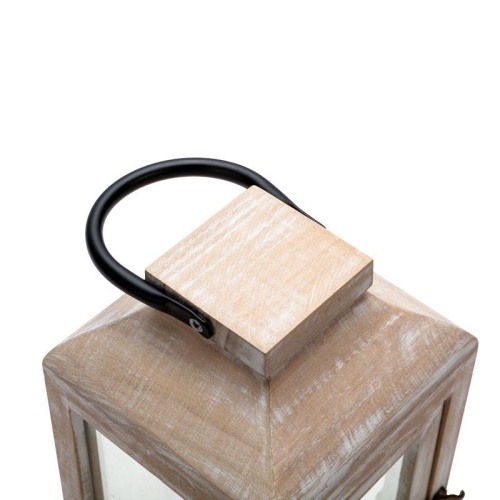 Фонарь декоративный 15х15х38см тепл. бел. со свечкой корпус из дерева беж. Neon-Night 513-073 фото 5