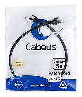 Cabeus PC-UTP-RJ45-Cat.5e-0.5m-BK Патч-корд U/UTP, категория 5е, 2xRJ45/8p8c, неэкранированный, черный, PVC, 0.5м | код 7671c | Cabeus