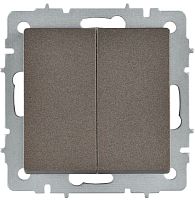 BRITE Выключатель 2-клавишный перекрестный 10А ВС10-2-3-БрТБ темная бронза IEK | код BR-V23-0-10-K45 | IEK