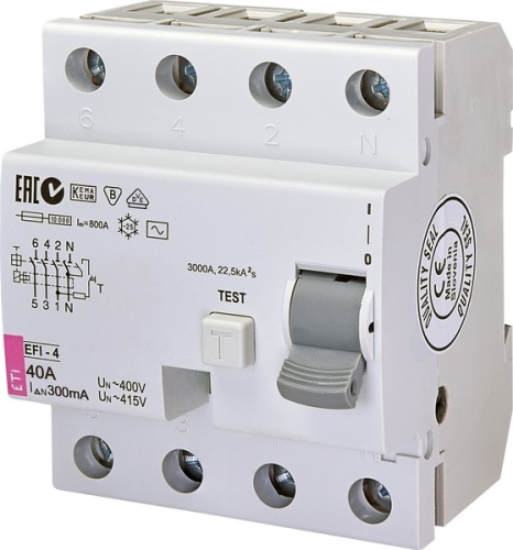 Реле дифференциальное (УЗО) EFI-4 40/0,3 тип AC (10kA) | код 002064143 | ETI Реле дифференциальное (УЗО) EFI-4 40/0,3 тип AC (10kA) | код 002064143 | ETI