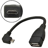 Кабель компьютерный переходный USB SZC USB AF-Micro USB, угловой 90° | код 110054 | SZC