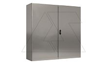 Щит моноблочный 1200x1000x300мм (ВxШxГ) из нерж. стали навесной с монт. панелью двудверный, ригельный замок, дно глухое, IP55 | код EC101230X | ETA