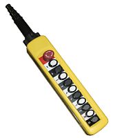 Пост кнопочный ПКТ-100Б У2, IP65, кнопка БЛОКИРОВКА с фиксацией (красная), вверх, вниз, влево, вправо, вперед, назад, по часовой, против часовой, быстрее, медленнее, 10NO, пост кнопочный (ЭТ) | код ET011057 | Электротехник