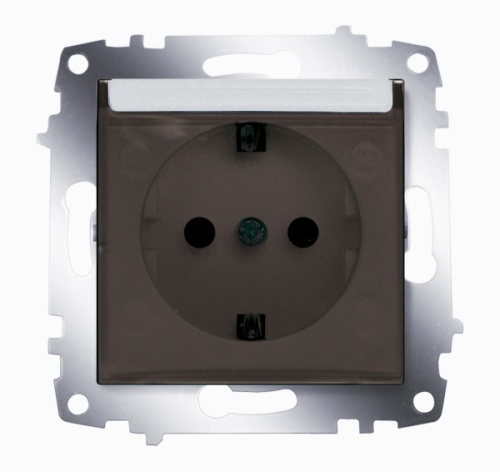 Cosmo алюминий розетка с/з с защитной крышкой | код 619-011000-218 | ABB