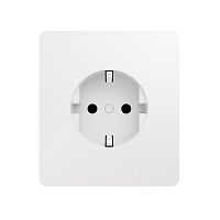 Розетка ROUND 1-ая с/з с/у, со шторками 16А перламутр KRANZ | код KR-78-0701-1 | KRANZ