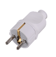 Вилка прямая с/з, белая 16А 250В Вихрь, , Шт | код 73/12/1/3 | ВИХРЬ