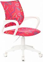 Кресло детское Бюрократ BUROKIDS 1 W малиновый Sticks 05 крестов. пластик пластик белый | код 1920819 | БЮРОКРАТ