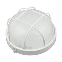 Светильник светодиодный влагозащищенный. Круг с решеткой. Дневной (6000K). 1200Лм. Диаметр 188мм. Корпус белый. | код UL-00005236 | Uniel