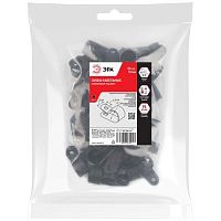 Скоба кабельная нейлоновая под винт 12 мм NO-225-271 чёрная 50 шт | код Б0066651 | ЭРА