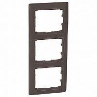 Рамка 3 поста GALEA LIFE, вертикальная, club темно-коричневая кожа | код. 771999 | Legrand
