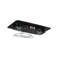 Блок вентиляторный TLK для настенных шкафов серии TWC, 2 вентилятора с терморегулятором и датчиком, без шнура питания, черный | код TLK-FAN2-TERM-BK | TLK