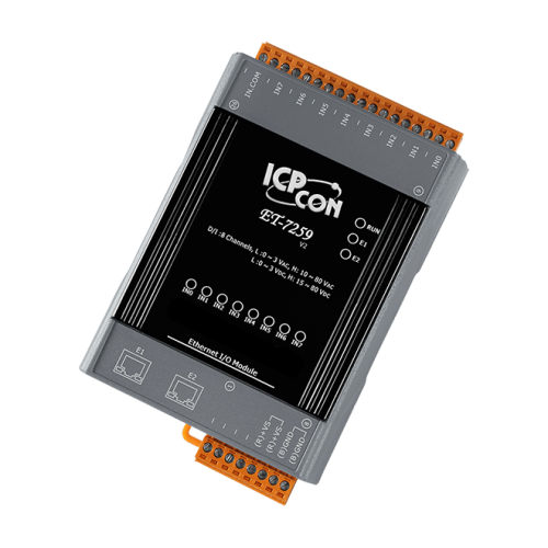 ET-7259 CR Ethernet I/O Module with 2-port Ethernet Switch, with 8-channel AC/DC Digital Input (RoHS) | код 00-06119479 | ICP DAS