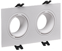 Светильник 4102 встраиваемый 2хMR16 квадрат пласт. белый IEK | код LT-UVB0-4102-GU05-2-K01 | IEK