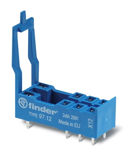 Розетка для монтажа на плате для реле 46.52, в комплекте пластиковая клипса | код 9712 | FINDER Розетка для монтажа на плате для реле 46.52, в комплекте пластиковая клипса | код 9712 | FINDER